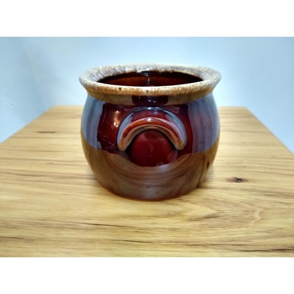Vintage Hull Pottery Oven Proof Brown Drip Sugar Bowl No Lid Replacement - Picture 4 of 9